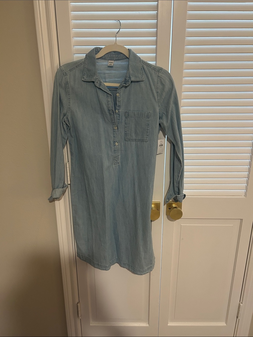 Old Navy Light Blue Denim Shirt Dress